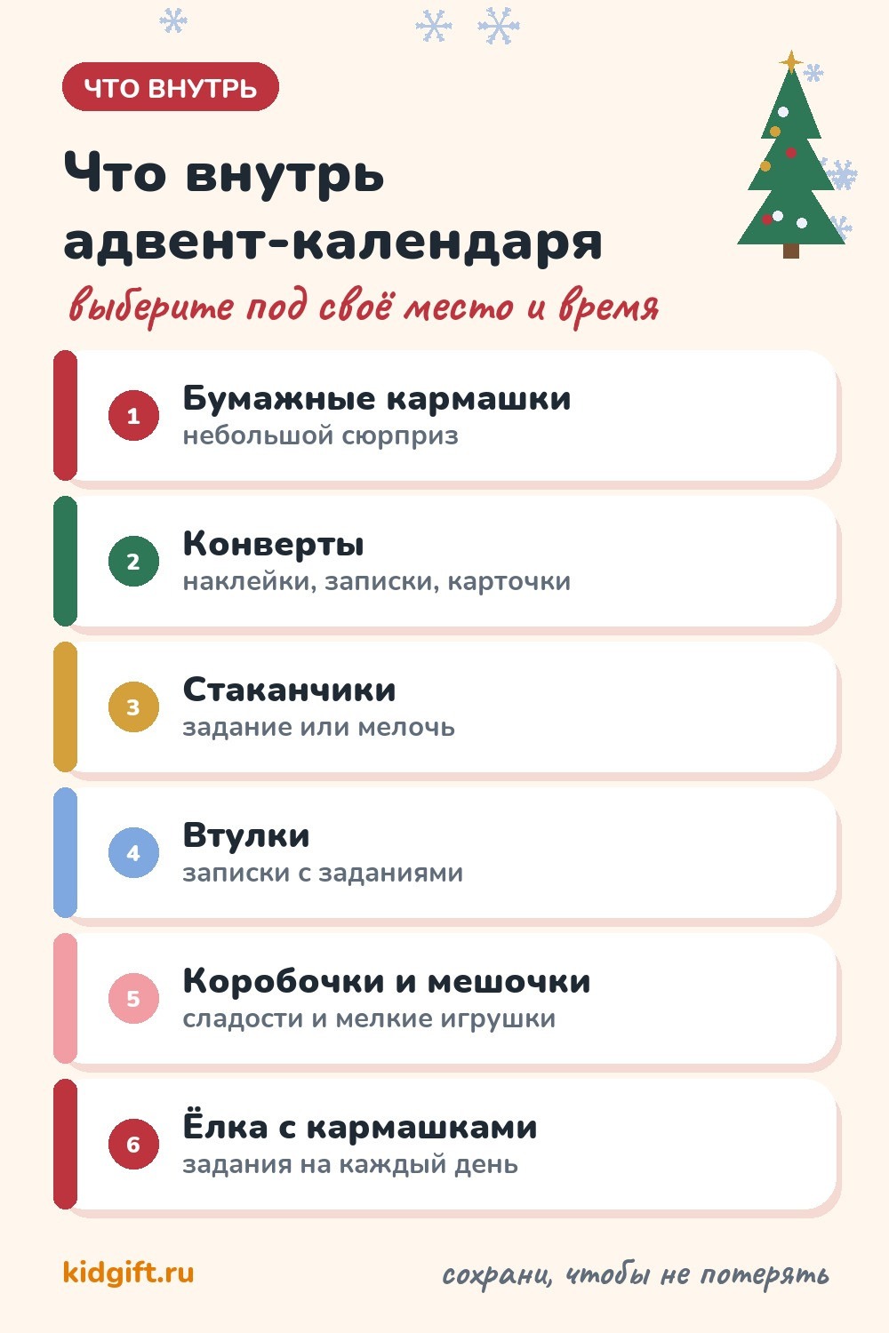 Шесть форматов адвент-календаря своими руками: что подойдёт внутрь каждого формата