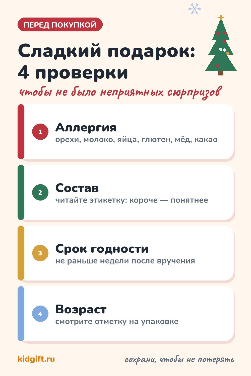 Сладкий подарок на Новый год: 4 проверки перед покупкой — аллергия, состав, срок годности, возраст